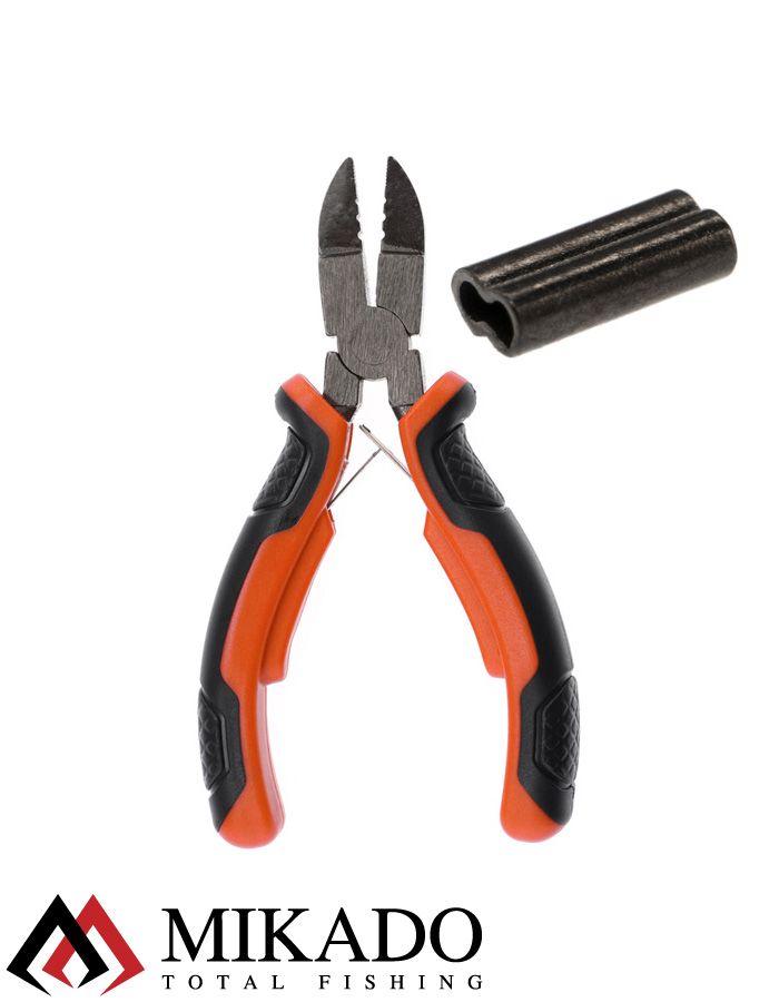 Щипцы-обжимы Mikado CRIMP TOOL SET+набор обжимных трубок (0,6мм х 20шт.+0,7мм х 20шт.+0,9мм x 20шт.)